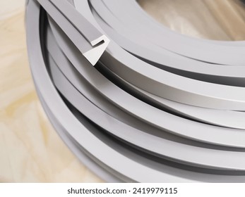 Seal for cover tank edge, Rubber, Gray Silicone, Industrial machinery spare parts, Black background. engineering materials, PTFE (Polytetrafluoroethylene) technical plastics.: stockfoto