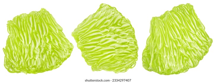 Set of flesh of lime citrus fruit isolated on white background with clipping path. Lime pulp. Full depth of field. Stockfotó