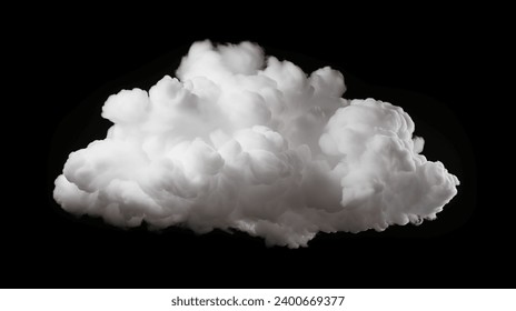 Стоковая фотография: Single cloud in air, isolated on black background. Fog, white clouds or haze For designs isolated on black background. Abstract cloud. Cloud or dust isolated on black, abstract cloud.