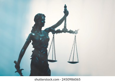 The Statue of Justice, lady justice or Iustitia. Legal and law concept: stockfoto