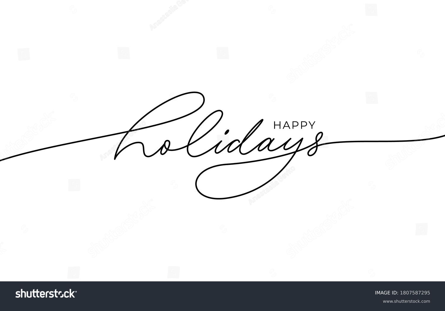 Happy holidays phrase. Modern pen vector calligraphy. Greeting holiday card, Christmas and New Year phrase. Ink illustration isolated on white. Hand lettering inscription to winter holiday design Stock Vector