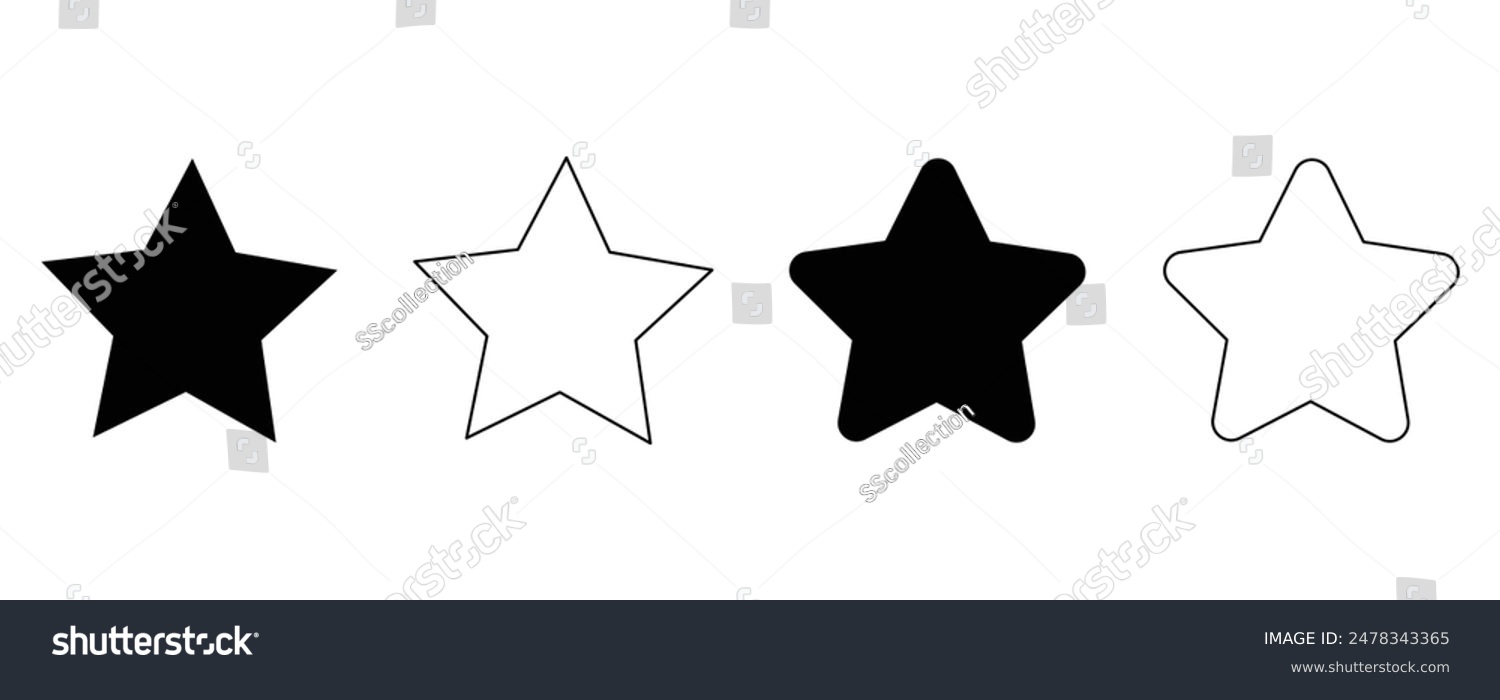 Star icon vector isolated on white