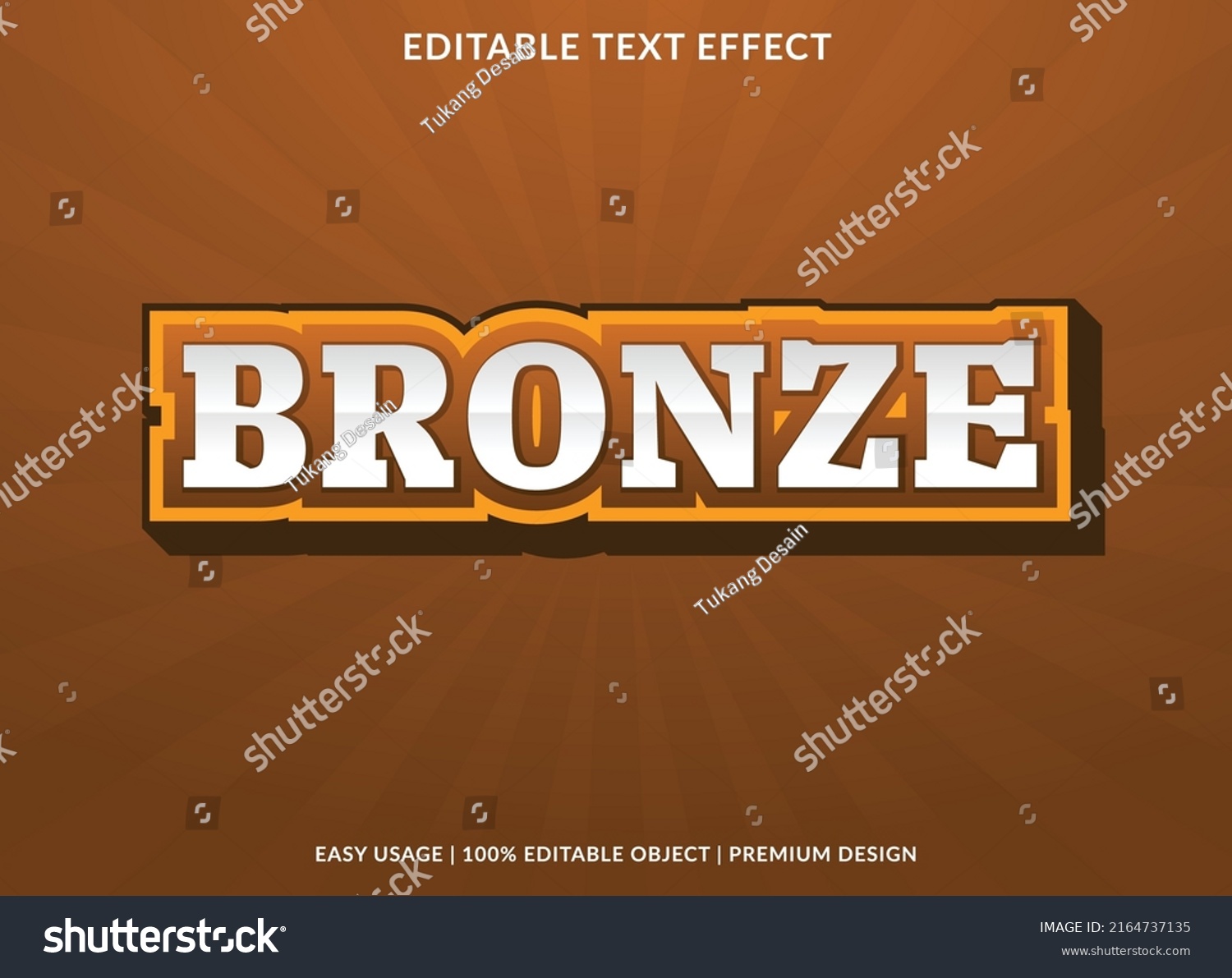 bronze editable text effect template use for business logo and brand