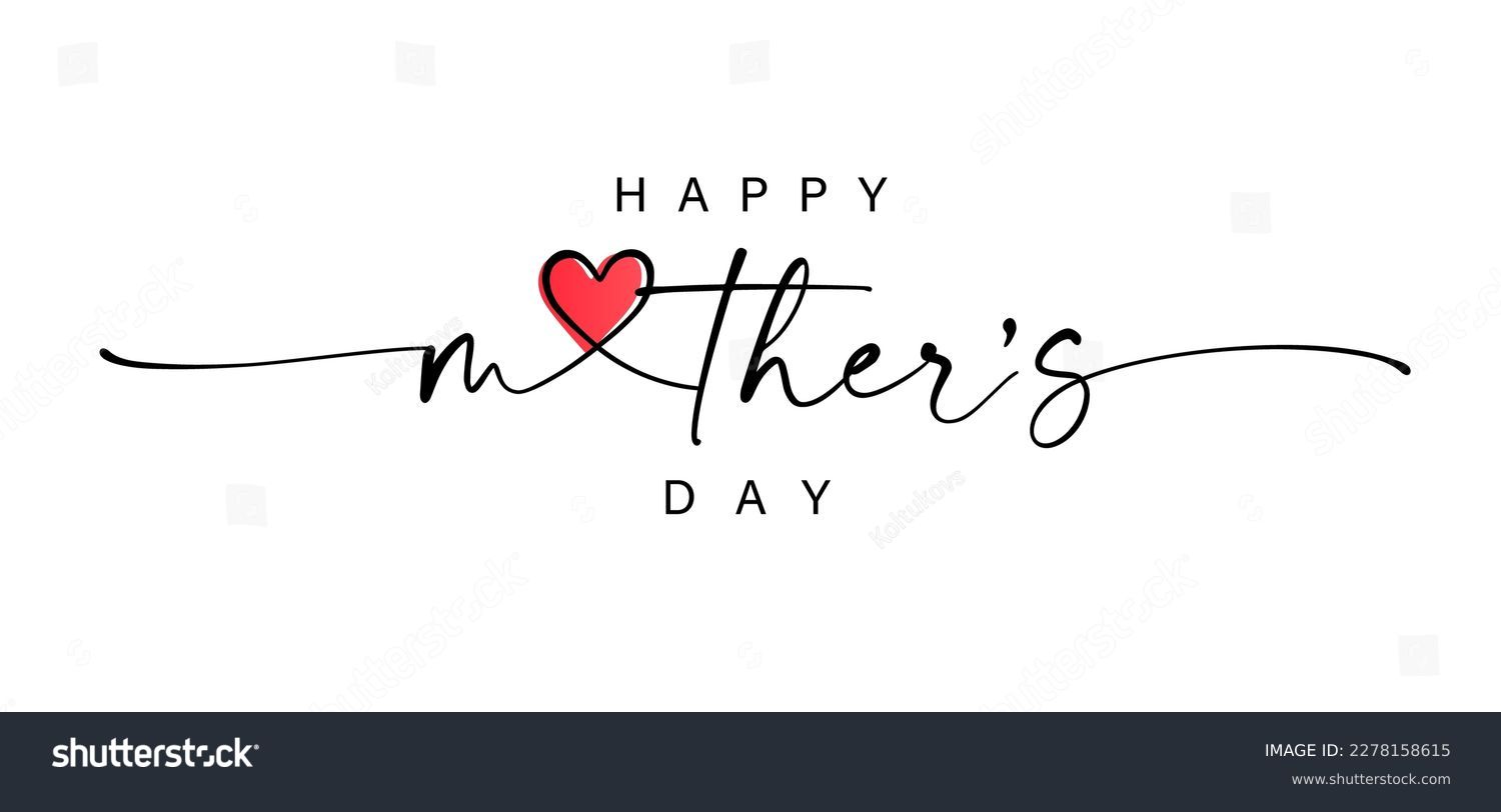 Happy Mother's Day wishes with heart. Mother day calligraphy, elegant best quotes for banners or greeting cards. Vector illustration Stock Vector