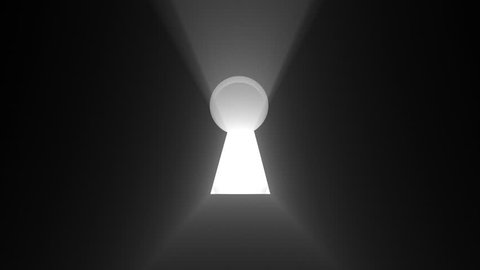 A keyhole with bright light. Seamless loop Video stock