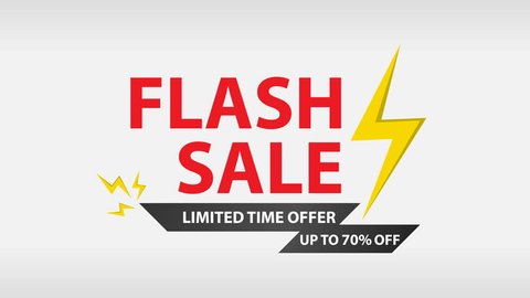 Стоковое видео: Hurry up Flash Sale Limited Time offer Up to 70% Off,Title,Lower third,Transition,Logo and Background