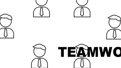 Man icon teamwork animation, videoclip de stoc