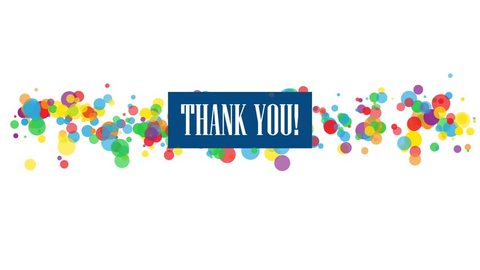 THANK YOU! colorful kinetic banner Stock Video
