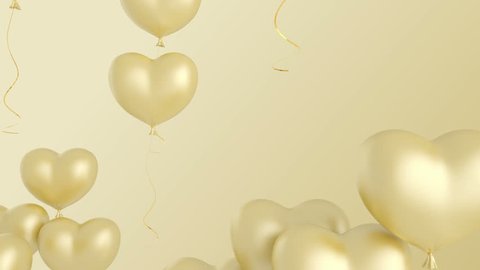 Floating golden hearts. animation for Valentine's day  स्टॉक वीडियो