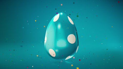 Happy Easter Holiday with Painted Egg on Colorful Background. International Spring Celebration 3d renderの動画素材