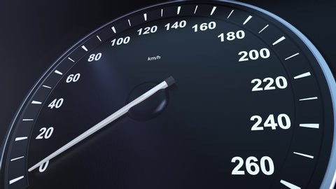 Car Speedometer Macroplane Gaining Speed Stockvideo