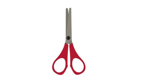Animation with white background. Scissors icon animation with white background. Stock-video