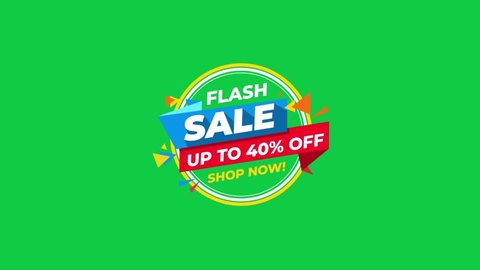 Colombo Srilanka - March 1 2021: Flash Sale animation, Special offer banner. Green screen. 4K Resolution.: redactionele stockvideo