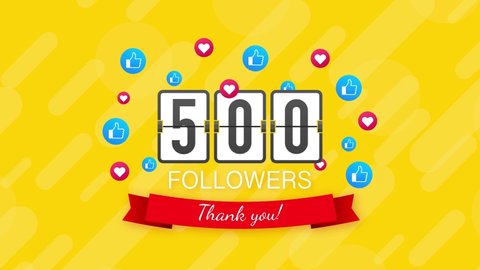 500 followers, Thank You, social sites post. Thank you followers congratulation card. Motion graphics. स्टॉक व्हिडिओ