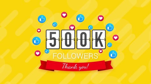 500k followers, Thank You, social sites post. Thank you followers congratulation card. Motion graphics. स्टॉक व्हिडिओ