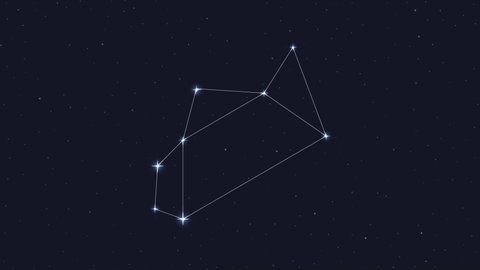 sagittarius zodiac, constellation with line in galaxy, group of star, horoscope sign, animation Video de stock