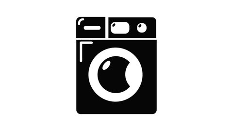 Washing machine icon animation simple best object on whiteの動画素材