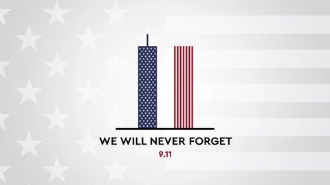 Remembering 911, Patriot day, remember september 11. We will never forget, the terrorist attacks of 2001 Stock video
