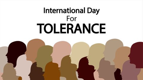 Different faces for the international day of tolerance, art video illustration. Stock Video