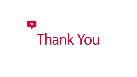 
Animation of thank you text and like button on white background. स्टॉक व्हिडिओ