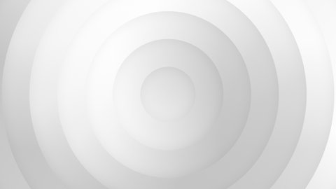 Abstract circle radial loop background in white and gray colours. 3d bg kinetic animation, corporate sphere style design with delight depth shadow texture. Geometric light futuristic reveal graphics, videoclip de stoc