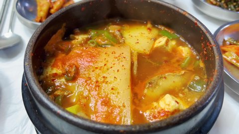Dongtae jjigae(Pollak stew), Korean food Stock-video
