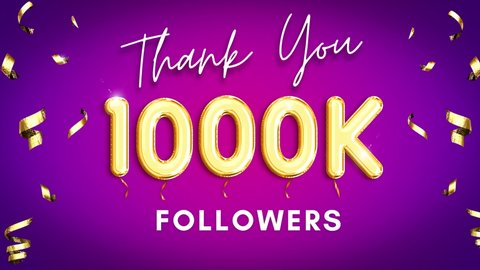 Thank you followers, Social media element, thank you 1k subscribers, 1k, 4k, Thank you followers, congratulation card, Motion graphics, Thank you celebrate or subscriber, Congratulations 1K स्टॉक व्हिडिओ