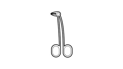 Surgical forceps icon animation best outline object on white background 庫存影片