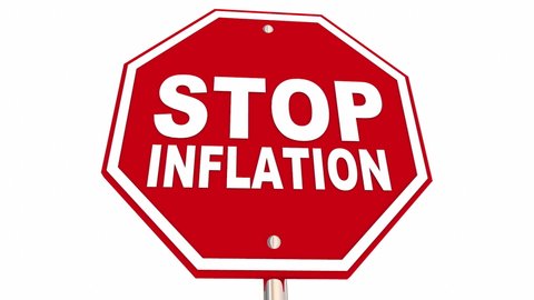 Stop Inflation Sign End High Prices Costs Increase 3d Animation, videoclip de stoc