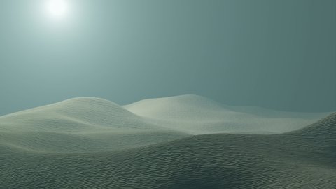 A gray,empty desert. Design.A light landscape made in computer graphics moving forward with a misty sky. 庫存影片