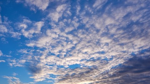 Blue sky background with clouds. Altocumulus clouds Time Lapse. Stock Video