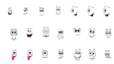 Animation emoji face reaction set.の動画素材