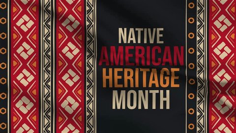 Native American Heritage Month 4K animation. Native American Heritage Month waving animation with traditional color Stockvideó