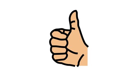 thumb up hand gesture color icon animation – Video có sẵn