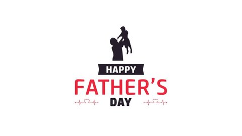 Happy father's day simple 2d animation white background. 2d animation Celebartion of father's day, father holding his son, happy father's day. – Video có sẵn