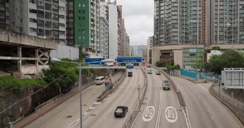 Hong Kong 03 July 2023: Hong Kong traffic in Kowloon side Video stock editoriale