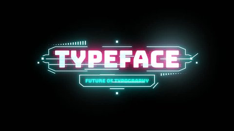 Animated Cyberpunk Theme Sign Video in unique style with word font स्टॉक व्हिडिओ