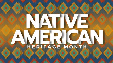 Native American Heritage Month in November. American Indian culture. Celebrate annual in United States, 4k text footage Stockvideó