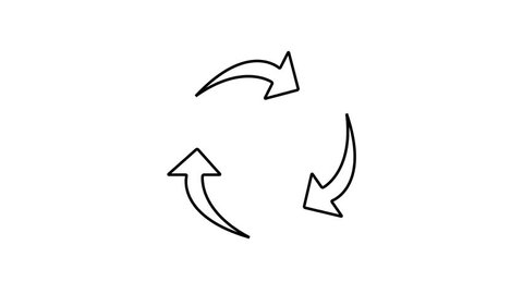 Recycle arrow motion graphic animation on transparent circle arrow rotated animation. Stock-video