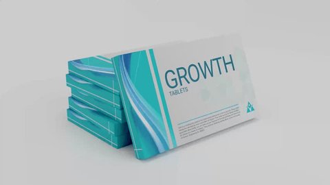 GROWTH tablets in medicine box Video stock