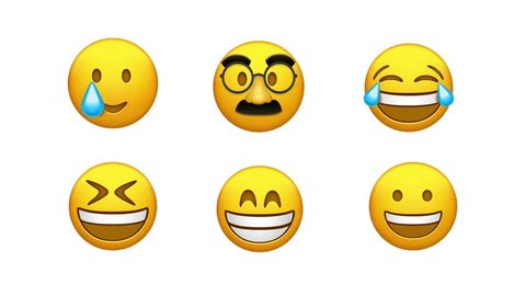 Animated Emoji Set. Alpha channel, transparent background. Laughing emoji. HD resolution loop animation. Emoji with love eyes. - Βίντεο στοκ