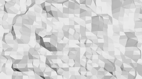 Abstract simple black and white low poly waving 3D surface as elegant background. Grey geometric vibrating environment or pulsating background in cartoon low poly popular stylish 3D design. Stock-video