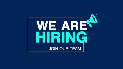 We are Hiring motion video, Animation text video with we are hiring join our team on colorful background Arkistovideo