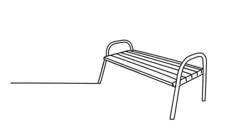animation continuous drawing of a bench with one line. linear video
 Adlı Stok Video