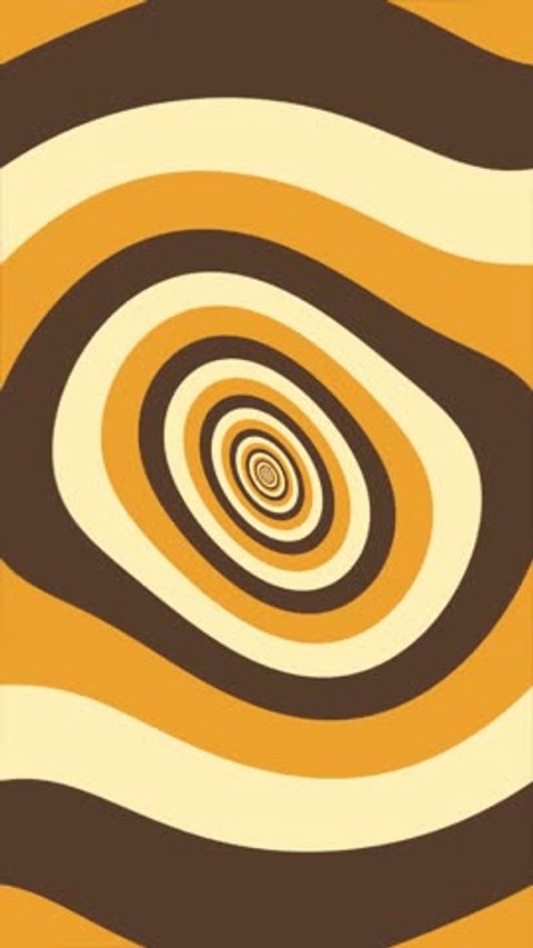Vertical video - trendy retro 1970s warped circles pattern background with gently moving trippy circles in warm vintage color tones. This motion background animation is full HD and a seamless loop. 스톡 비디오