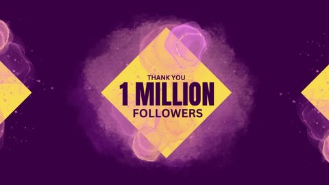 HD animation for thank you followers on social media, 1 Million followers celebration स्टॉक व्हिडिओ