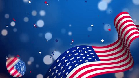 Flag America day ivent motion graphic footage Stock-video