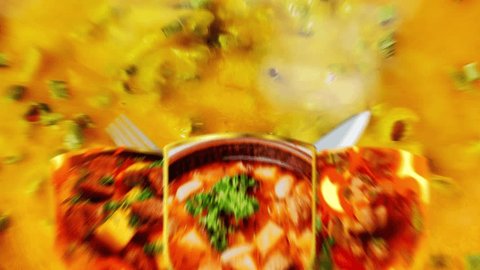 Soup, Vegetables And Meat. A Delicious Dish Stock-video