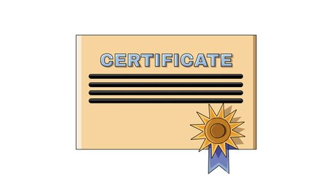 Animation forms a certificate paper icon.4k video quality Stock-video