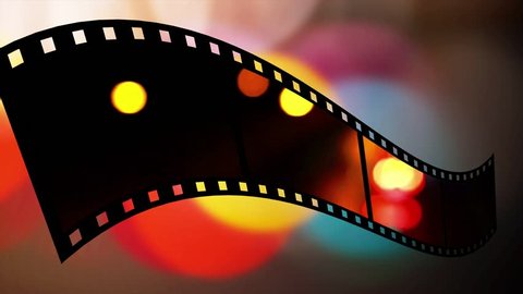 Film strip with abstract moving colorful dots Stock-video